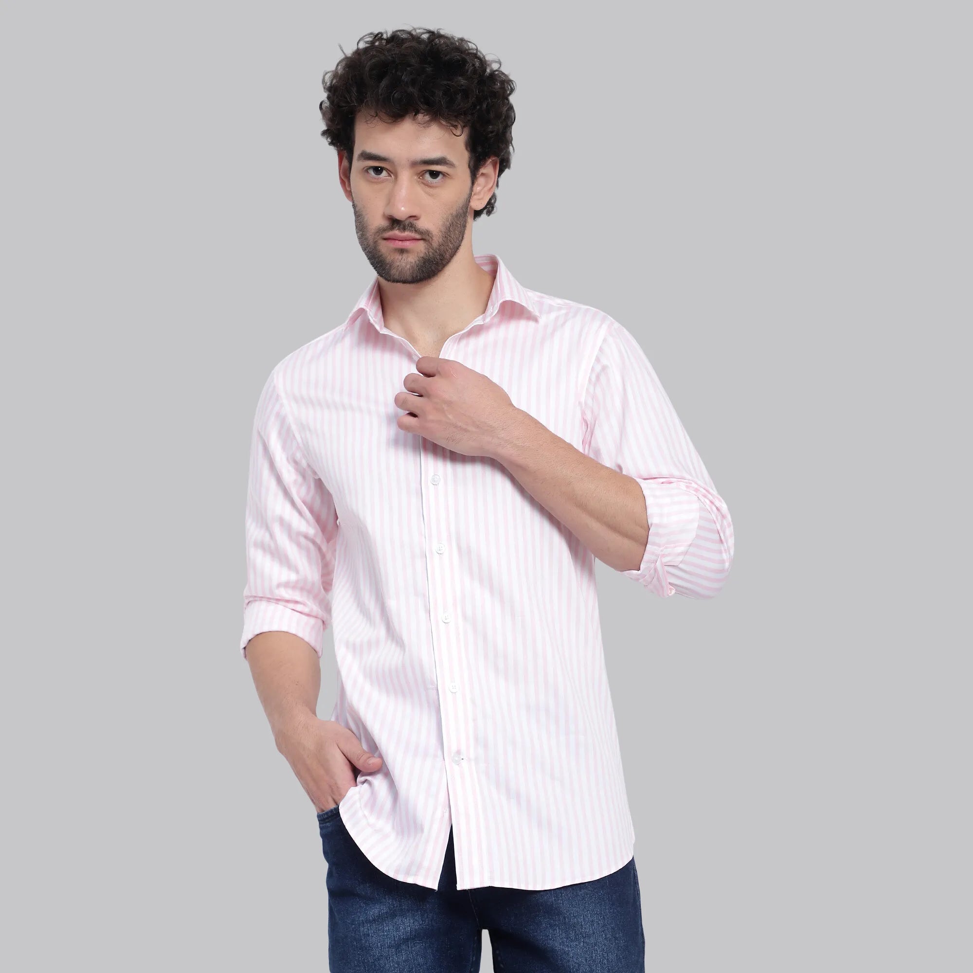 PINK PINSTRIPE SHIRT