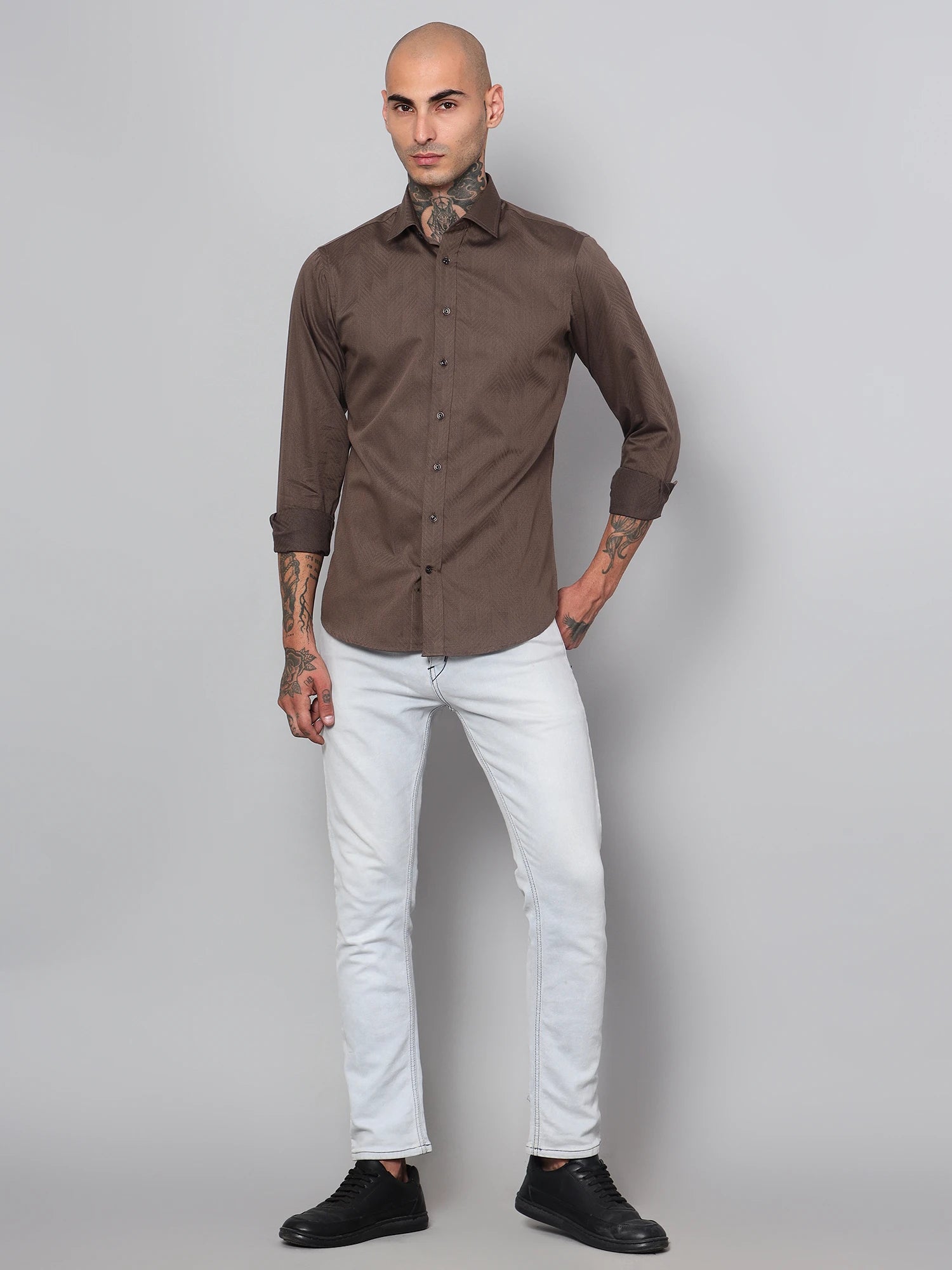 SOILD BROWN SHIRT